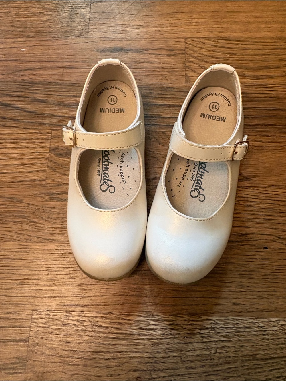 FootMates Cream Mary Jane Dress Shoes for Kids